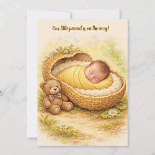 Onze Kleine Pinda Baby Digitale Download Uitnodigi Kaart