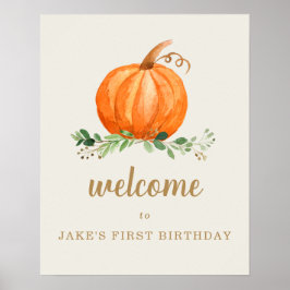 Onze kleine pomkin Birthday Favor Welcome Sign. Poster