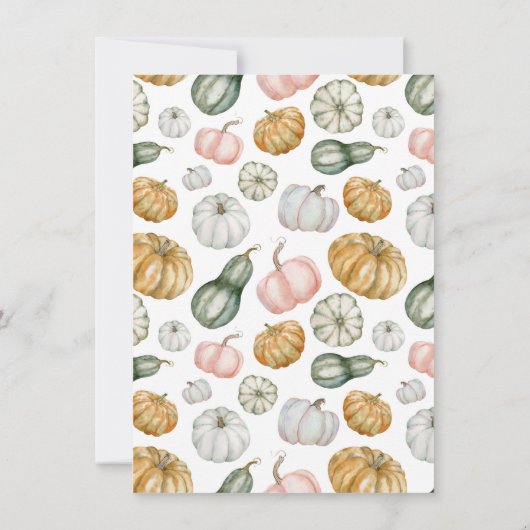 Onze kleine pomkin Cute Boho Herfst Birthday Party Kaart (Achterkant)