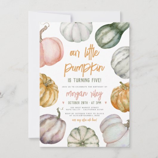 Onze kleine pomkin Cute Boho Herfst Birthday Party Kaart (Voorkant)