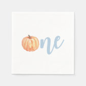 Onze kleine pomkin Een pastelblauw eerste verjaard Servet (Voorkant)