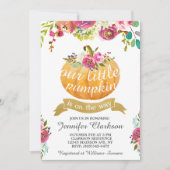 Onze kleine pomkin Elegant Floral Uitnodiging (Voorkant)