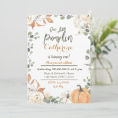 Onze Kleine Pompoen 1e Eerste Verjaardag Meisje Jo Kaart (Staand voorkant)