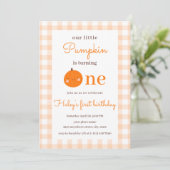 Onze kleine pompoen 1e Oranje Herfst Eerste Verjaa Kaart (Staand voorkant)