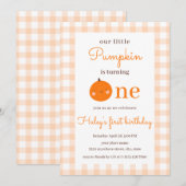 Onze kleine pompoen 1e Oranje Herfst Eerste Verjaa Kaart (Voorkant / Achterkant)