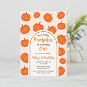 Onze kleine pompoen 1e Oranje Verjaardag Kaart (Staand voorkant)