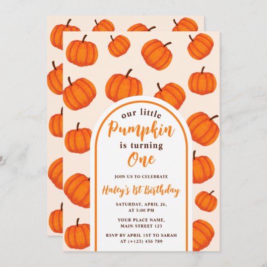 Onze kleine pompoen 1e Oranje Verjaardag Kaart (Voorkant / Achterkant)