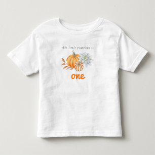 Onze Kleine Pompoen 1e Verjaardag Bloem Waterverf Kinder Shirts