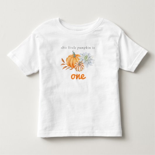 Onze Kleine Pompoen 1e Verjaardag Bloemrijke Water Kinder Shirts (Voorkant)