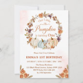 Onze kleine pompoen 1e verjaardag gouden bloemfees kaart (Voorkant)