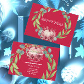 Onze kleine pompoen 1e verjaardag groene krans roz bedankkaart