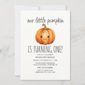 Onze kleine pompoen 1e verjaardag Herfst 1e verjaa Kaart (Voorkant)