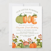 Onze kleine pompoen 1e verjaardag Herfst foto Kaart (Voorkant)