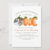 Onze kleine pompoen 1e verjaardag Herfst foto Kaart (Voorkant)