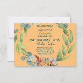 Onze kleine pompoen 1e verjaardag Herfst krans Sin Bedankkaart (Voorkant)