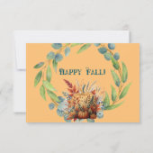 Onze kleine pompoen 1e verjaardag Herfst krans Sin Bedankkaart (Achterkant)