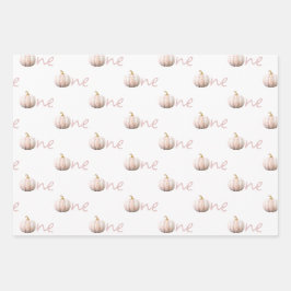 Onze kleine pompoen 1e verjaardag inpakpapier vel