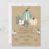 Onze kleine pompoen 1e verjaardag kaart (Voorkant)