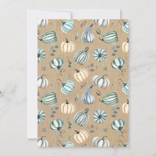 Onze kleine pompoen 1e verjaardag kaart (Achterkant)