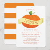 Onze kleine pompoen 1e verjaardag kaart (Voorkant / Achterkant)