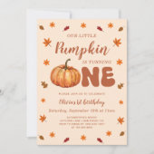 Onze kleine pompoen 1e verjaardag kaart (Voorkant)