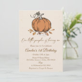 Onze kleine pompoen 1e verjaardag kaart (Staand voorkant)