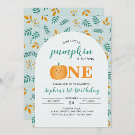 Onze kleine pompoen 1e verjaardag kaart