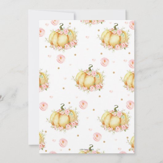 Onze kleine pompoen 1e Verjaardag Meisje Bloemen Kaart (Achterkant)