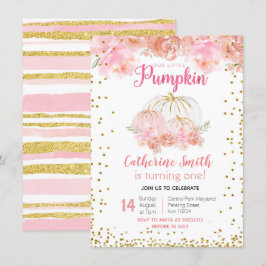 Onze kleine pompoen 1e verjaardag nodigt uit kaart