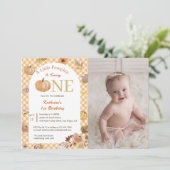 Onze kleine pompoen 1e verjaardag Oranje Herfst Kaart (Staand voorkant)