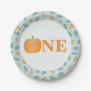 Onze kleine pompoen 1e verjaardag papieren bordje