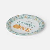 Onze kleine pompoen 1e verjaardag papieren bordje (Gekanteld)