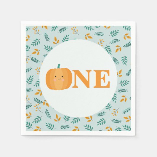 Onze kleine pompoen 1e verjaardag servet (Voorkant)