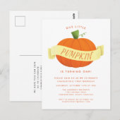 Onze kleine pompoen 1e verjaardag Uitnodiging (Voorkant / Achterkant)