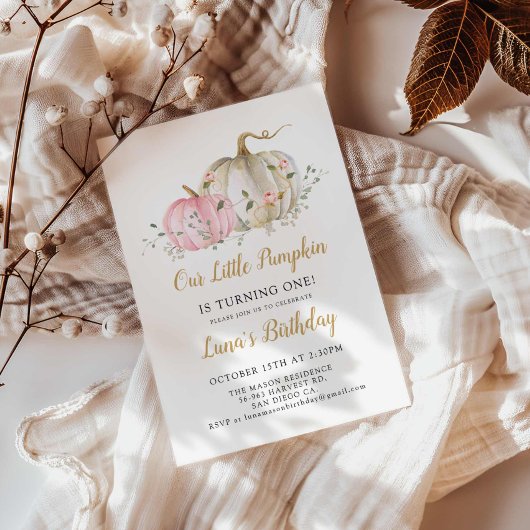 Onze kleine pompoen 1e verjaardag Uitnodiging
