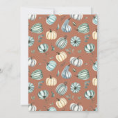 Onze kleine pompoen 1e verjaardag Uitnodiging (Achterkant)