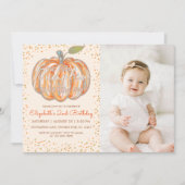 Onze kleine pompoen 2e verjaardag foto kaart (Voorkant)