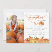 Onze kleine pompoen 2e verjaardagsfeestje uitnodig kaart (Voorkant)