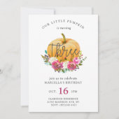 Onze kleine pompoen 3de verjaardag kaart (Voorkant)