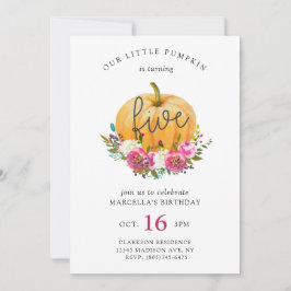 Onze kleine pompoen 5e verjaardag kaart