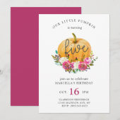 Onze kleine pompoen 5e verjaardag kaart (Voorkant / Achterkant)