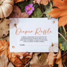 Onze kleine pompoen Baby shower luier Raffle Informatiekaartje