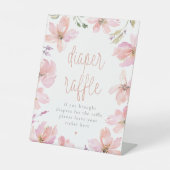 Onze kleine pompoen Baby shower luier Raffle Teken Reclamebord Met Voetstuk (Voorkant)