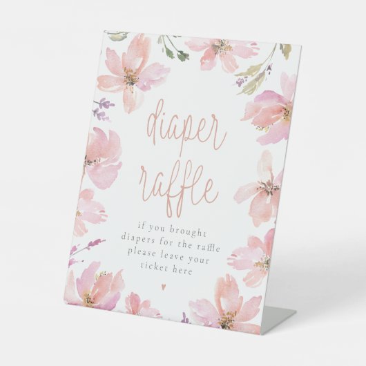 Onze kleine pompoen Baby shower luier Raffle Teken Reclamebord Met Voetstuk (Voorkant)