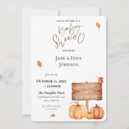 Onze kleine pompoen Baby shower uitnodiging