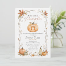 Onze Kleine Pompoen Baby Shower Uitnodiging