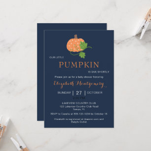 Onze kleine pompoen Baby shower uitnodiging