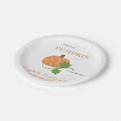 Onze kleine pompoen Baby shower uitnodiging Papieren Bordje (Gekanteld)