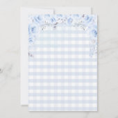 Onze kleine pompoen blauw gingham wit 1e verjaarda kaart (Achterkant)
