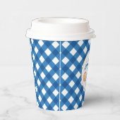 Onze kleine pompoen blauw plaid eerste verjaardag papieren bekers (Rechts)